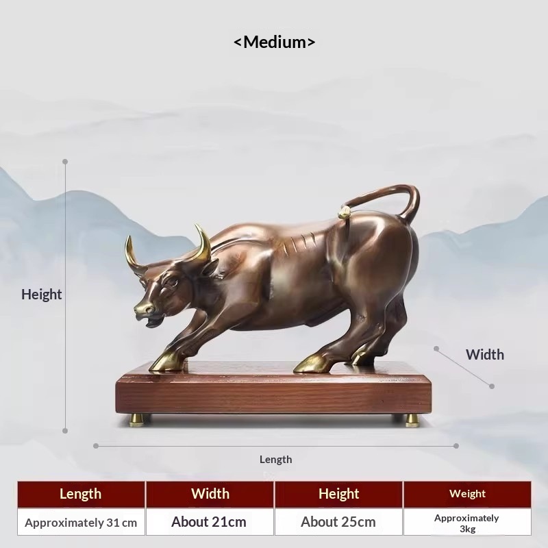 Bronze Ox Craftsmanship American-style Office Desk Home Decor Item - Image 9